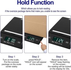50 Lb All-In-One Black Digital Shipping Postal Scale with Adapter (W-8250-50B)