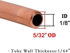 Quickun Copper Tube 1/8″ ID × 5/32″ OD (3-4mm) 5/32 OD, 9.84FT(3Meters)