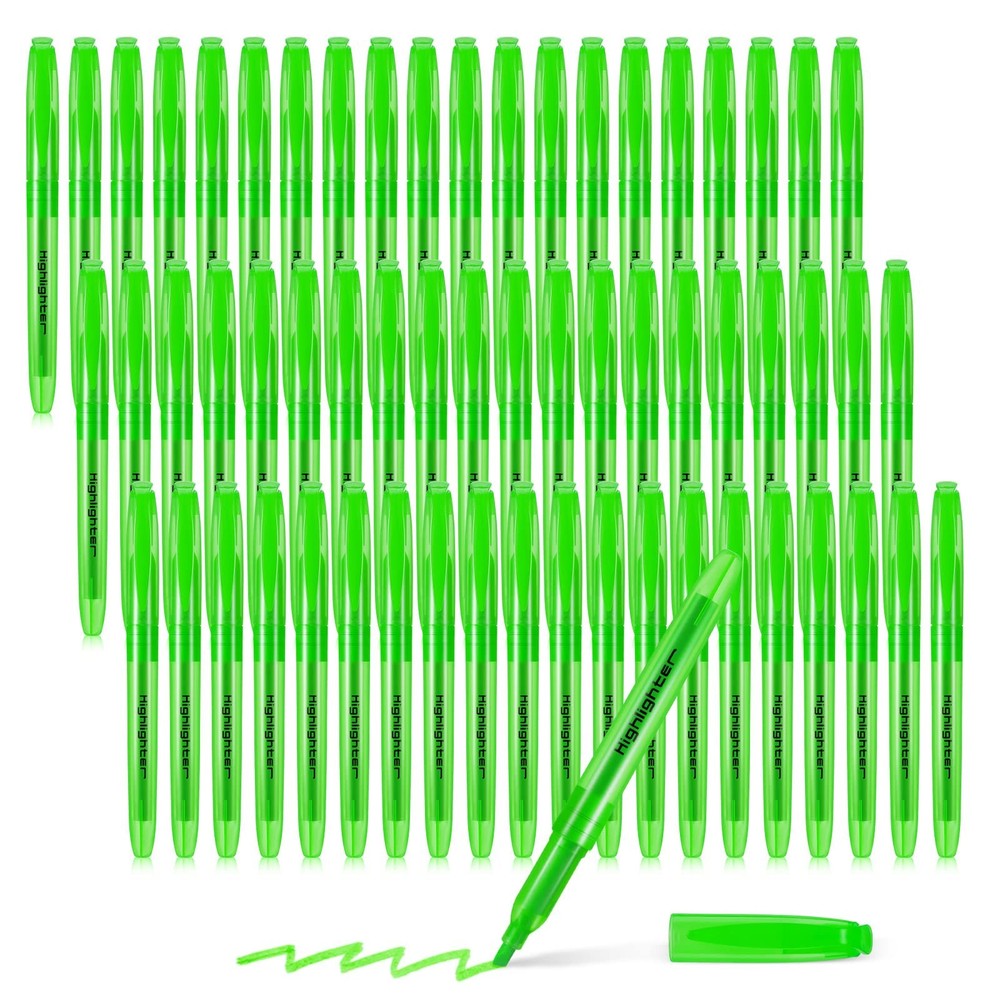 60 PCS Pastel Highlighters Bulk Chisel Tip Marker Pens Green Home Office