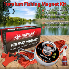 FINDMAG 1000 LBS Pulling Force Magnet Fishing Kit Fishing Magnets with Rope, Kit