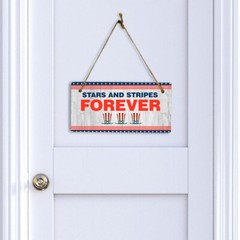 Stars And Stripes Forever 5×10 Hanging Plus Wall or Door Sign | USA Home Décor