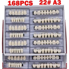 168Pcs Dental Acrylic Resin Denture 22# A3 Full Set Teeth Upper Lower Shade US