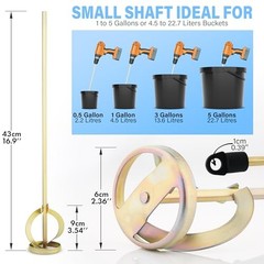 Paint Mixer for Drill, 1-5 Gallon Bucket, Paint Stirrer for Drill, Zinc Plated,