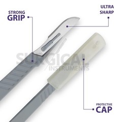 5 pcs Dermaplaning Scalpel Blade Number 10 with Disposable BP Plastic Handle