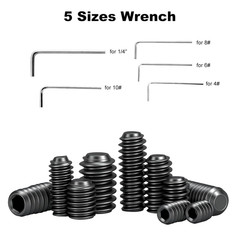 240 Pcs 22 Sizes Black Set Screw Assortment Kit, SAE Allen Head Grub Screws for