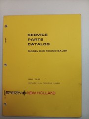 New Holland Model 846 Round Baler Service Parts Catalog Manual 1980