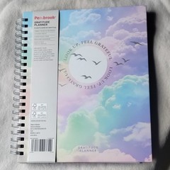 Penbrook Gratitude Planner Spiral Bound Pastel Clouds Cover 9.25×8.25