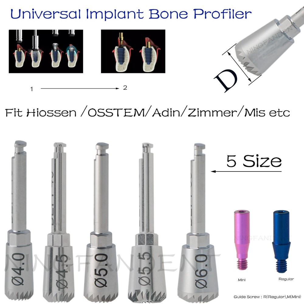Universal Hiossen Adin Zimmer Mis Implant System Bone Profiler &Guide Screw Kit