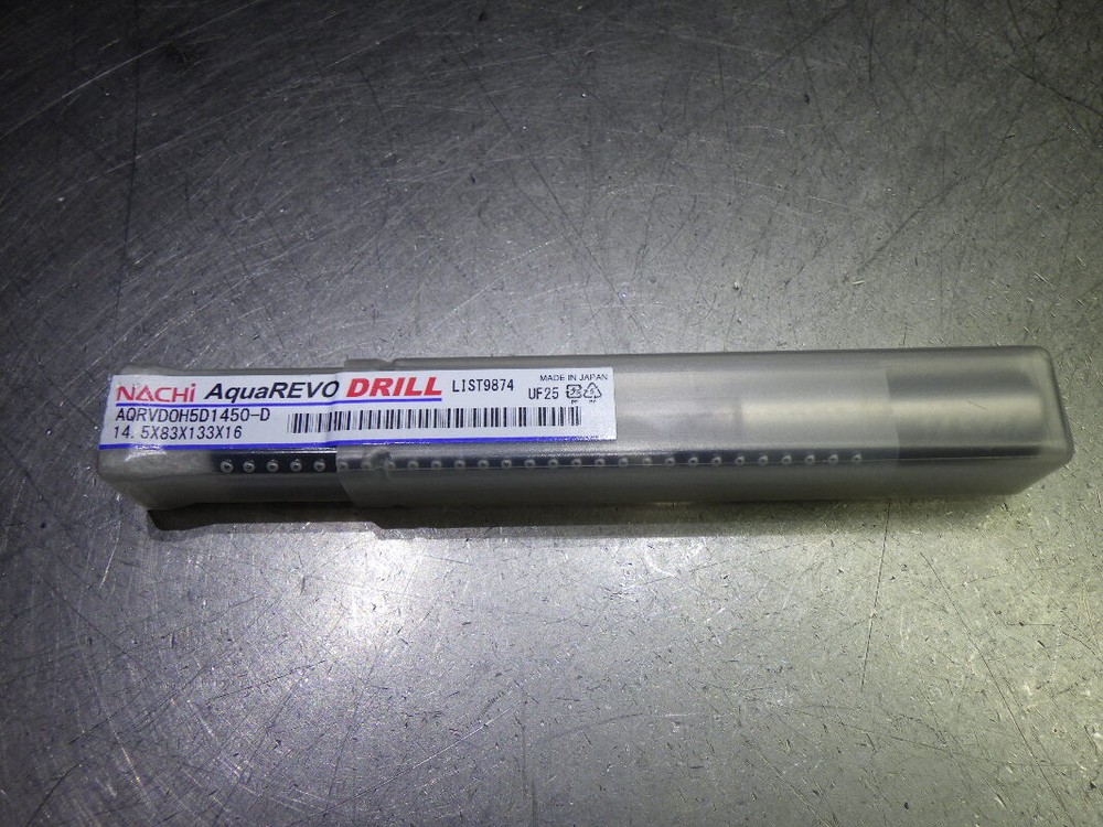 Nachi Aqua Drill EX 14.5mm Coolant Thru 5xD Carbide Drill AQRVD0H5D1450-D (LOC16