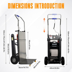 Electric Stair Climbing Dolly – 661Lb Capacity, Heavy Duty Hand Truck, Black