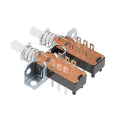 Interlock Push Button Switch Piano Type DPDT 6 Pin 2 Row