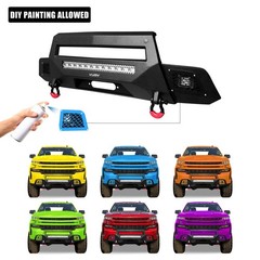 Front Rear Bumper Winch Plate 7LED 4x 4.75T D Rings 19-22 Silverado 1500 Excl LT