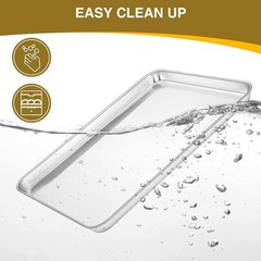 Wildone 6-Pc Baking Sheet Set: 3 Pans + 3 Racks, Stainless Steel, Non-Toxic