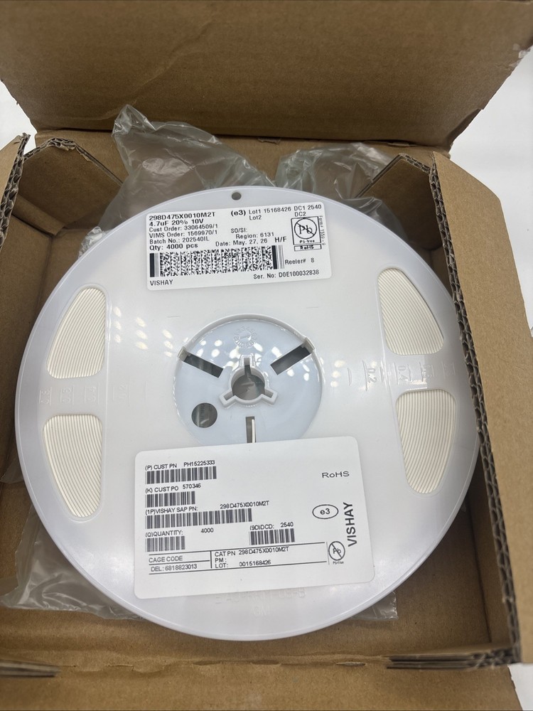 Vishay Ph15225333 4000 Pieces 4.7uF 20% 10v