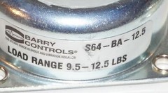 -=LOT 4=-BARRY CONTROLS S-MOUNT LOW FREQUENCY AIR DAMPED ISOLATOR MOUNT||12.5 LB