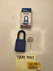 Brady 123325 Lockout Padlock, Keyed Different, Nylon, Blue, 1-3/4″H x 1-1/2″W