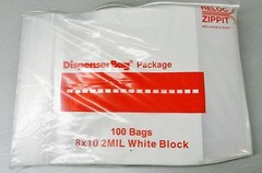 100 Reloc Zippit Bags 8×10 White Block 2mil Zip Seal Reclosable Writeable 8x 10″