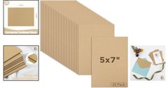 25 Pack of 5×7 B-Flute Corrugated Cardboard Sheets for Safe Shipping & Crafting