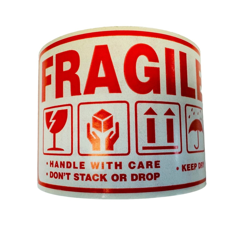 2×3 FRAGILE/DON’T STACK OR DROP/KEEP DRY, 500 labels per roll, 1-60 Rolls