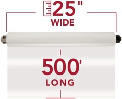 GBC 3000004 EZ Thermal Laminating Film Rolls 1.5 Mil 25″ X 500′ 2 Pack