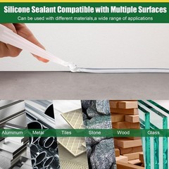2 Pack 10.1oz Clear Silicone Caulk, 100% Waterproof Sealant for Home, RV | 10…