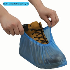 Shield Safety 16″ Blue Bottom Shoe Cover Cast Polyethylene 4000 Pieces