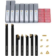 21 PCS Kit,Indexable Lathe Turning Tool,1/2″ 12Mm Shank,7Pcs Metal Lathe Cutting