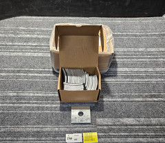 (QTY 50)Square-Curved Washer, Steel, Galvanized, 3/4″ dia, 3×3×1/4, 13/16, DF4W5
