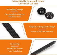 50 Pack Heavy Duty Nylon Buckles, Self-Locking Zip Cable Tie Holder