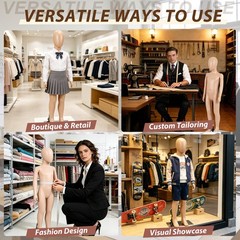 Detachable Kids Mannequin 360° Head Child Dress Form for Clothing Shop Nude