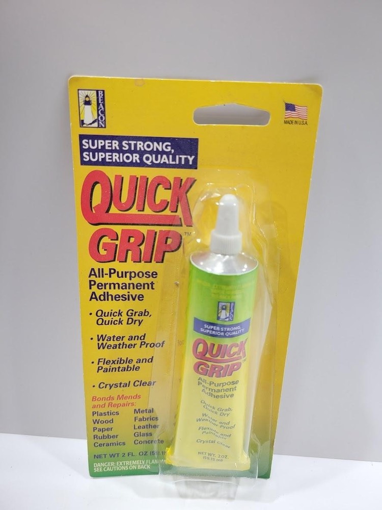 Beacon Quick Grip All-Purpose Permanent Adhesive 2 Fl Oz Tube Made In USA