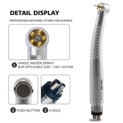 SANDENT Dental 5 LED High Speed Handpiece Single Water Spray 2/4 Hole / Rotor