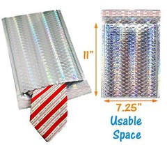 WHOLESALE by the CASE, Multiple Sizes Holographic Metallic Bubble Mailers Strong