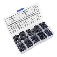 MCMASKE 600PCS Metric M2 M2.5 M3 M4 M5 M6 M8 M10 Nylon 20 millimeters, Black