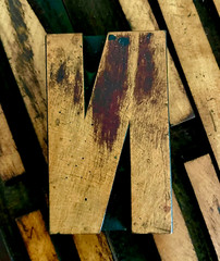 WOOD LETTER N “N” Vintage Letterpress PRINT TYPE Printing Patina