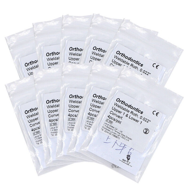 10Bags Dental Orthodontic Buccal Tube Convert Weldable Roth 0.022″ U1 L1 4pcs/pk