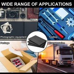 Frienda 12 Pcs 12″ x 8″ x 0.5″ Polyethylene Foam Sheet Thick Black Packing Foam