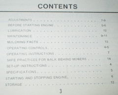 Ford Series 20 Walk Behind Lawn Mower Operators Manual SE 3567 ORIGINAL!