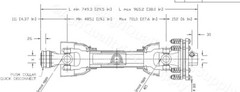 King Kutter Rotary Tiller PTO Shaft with 2 disks Slip Clutch part number 147122