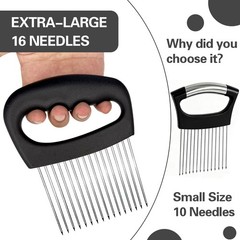 Wooyee Extra-Large Onion Holder for Slicing, Cutter 16 Needles, Black