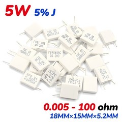 5Watt Non-Inductive Cement Resistor ±5% Values of 0.005~100Ohm Ceramic Resistor