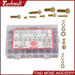 236PCS M6 M8 M10 Heavy Duty Bolts and Nuts Assortment Kit Grade 8.8 Alloy Steel