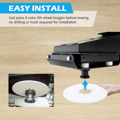 5Th Wheel Hitch Lube Plate 10″ White (1-Pack) – No Grease Mess Solution for RV C
