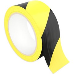 [1-Pack] 2″ Adhesive Safety Caution Tape, Yellow & Black Matte by Nova Supply