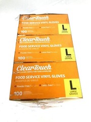 300 ClearTouch Food Service Vinyl Gloves Size L New Sealed Powder & Latex Free