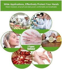 100pcs Latex-Free Clear Polyethylene Disposable Gloves for Food Prep & Cleaning