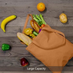 TOPDesign 24-Pack Economical 16″x15″ Khaki Cotton Tote Bags, Medium,
