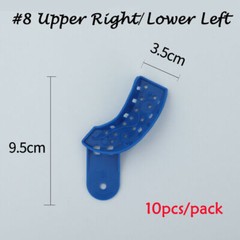 2/10Pcs Dental Plastic-Steel Impression Trays Blue Materials Upper+Lower L M S
