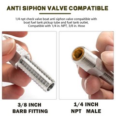 Marine Anti Siphon Valve Replacement for Boat Fuel Tank Pickup Small, Gray