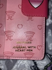 Juicy Couture Pink Illustrated Lined Journal w/ Heart Pen, 280 Pages